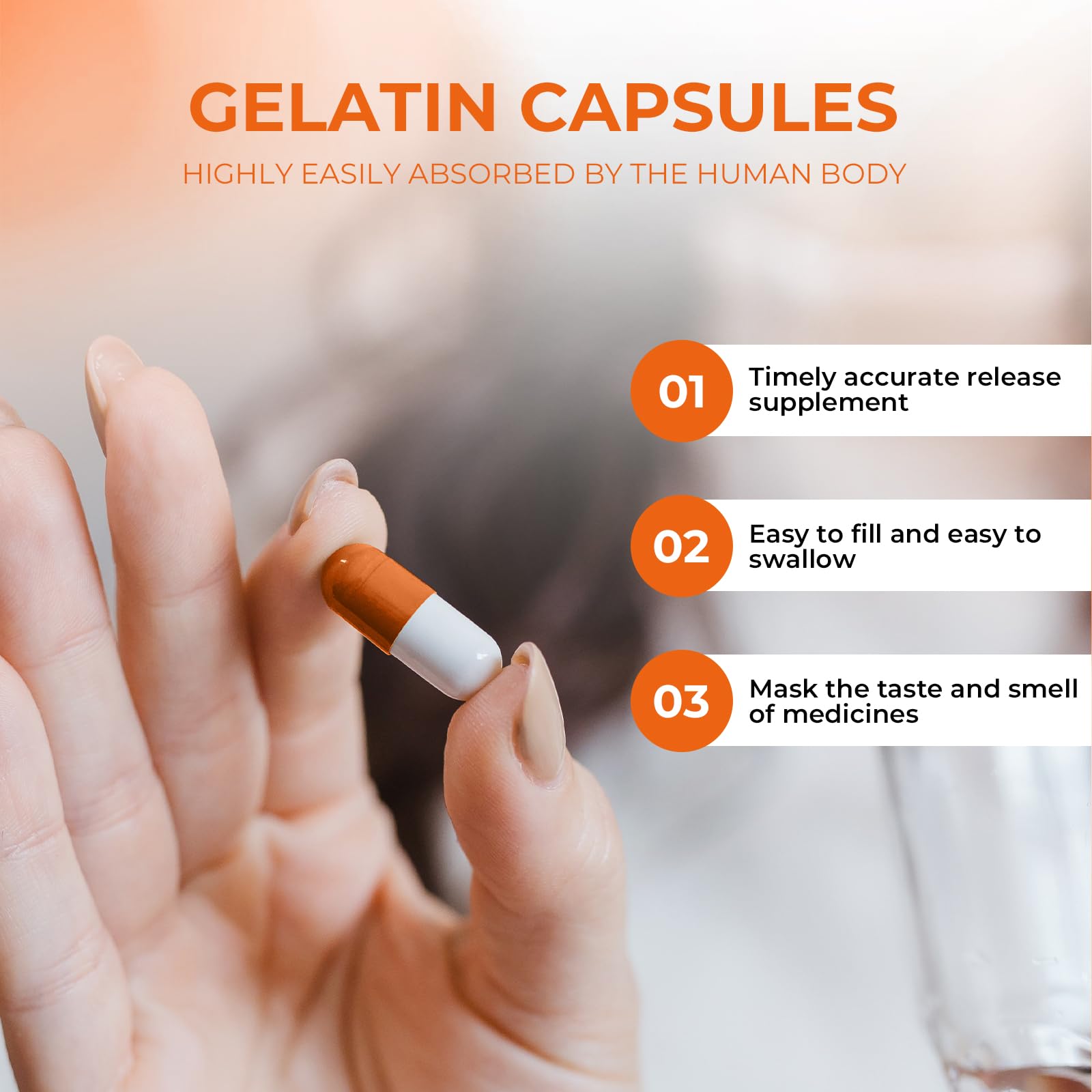 Angtai JN Empty Gelatin Capsules close-up of gelatin material