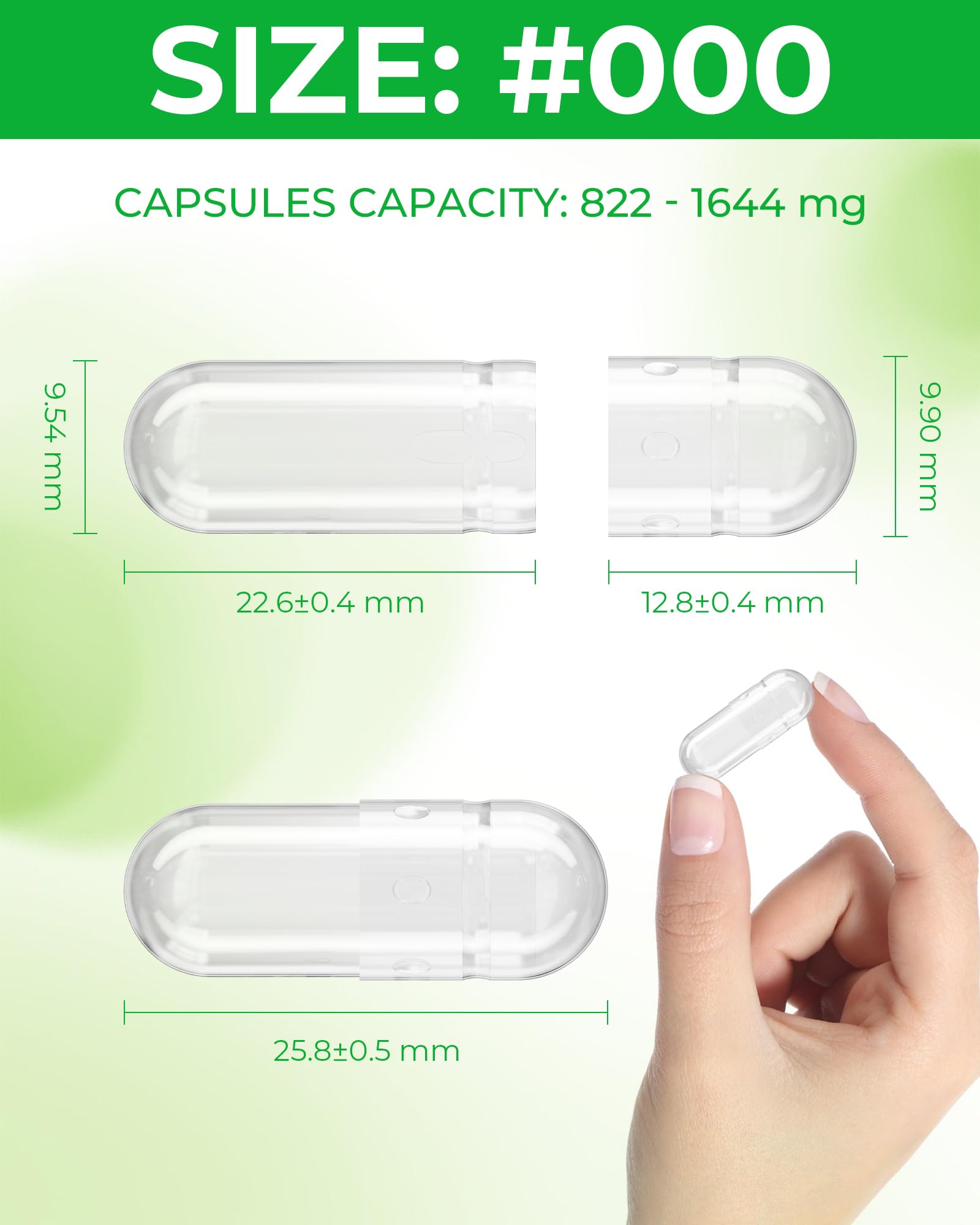 Angtai JN Empty Vegan Capsules Size 000 packaging