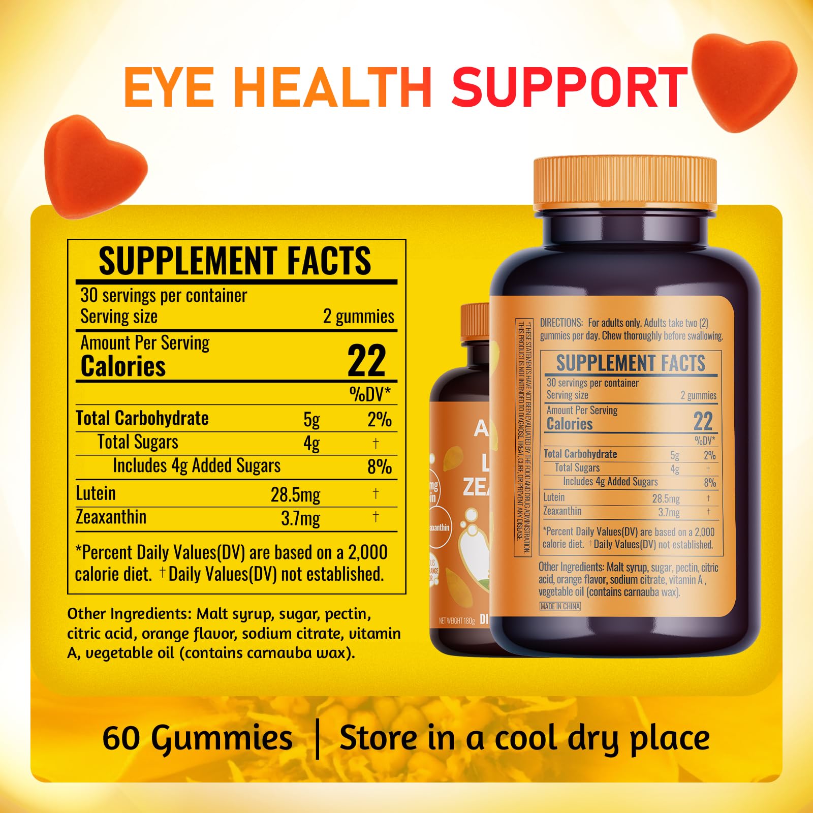 Angtai JN Lutein Gummies opened package with gummies visible