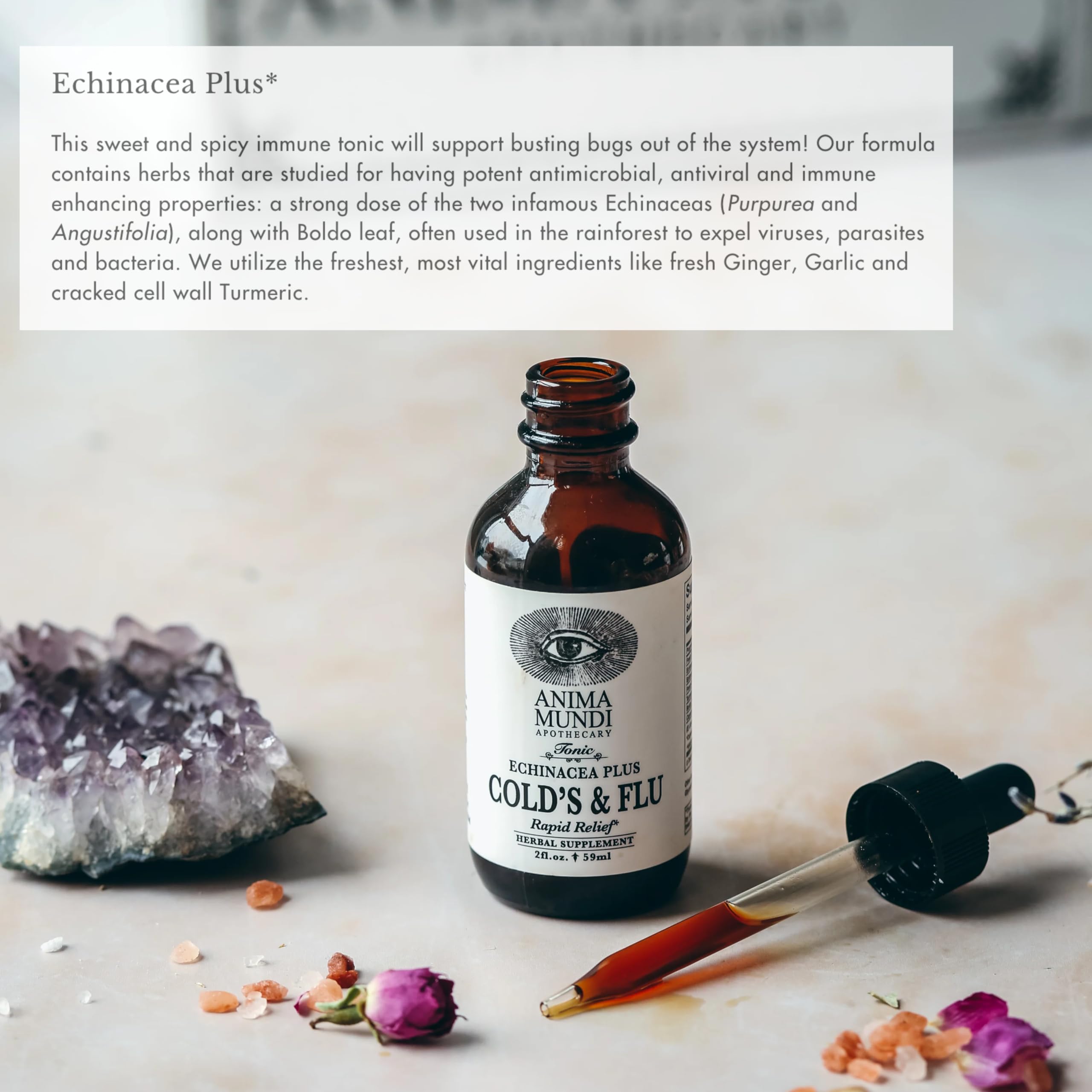 Anima Mundi Apothecary Echinacea Herbal Supplement bottle side view