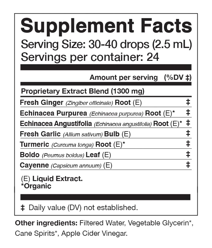 Anima Mundi Apothecary Echinacea Herbal Supplement ingredients list