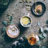 Anima Mundi Golden Moon Milk powder on a wooden table