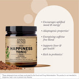 Anima Mundi Happiness Tonic Powder side view with ingredients