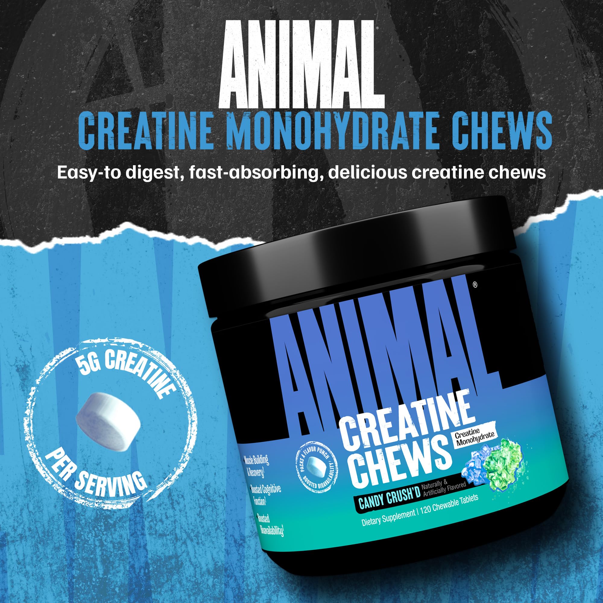 Animal Creatine Chews Candy Crush'd Flavor packaging