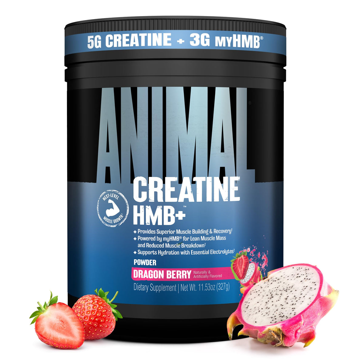 Animal Creatine HMB+ 327g Dragon Berry front view
