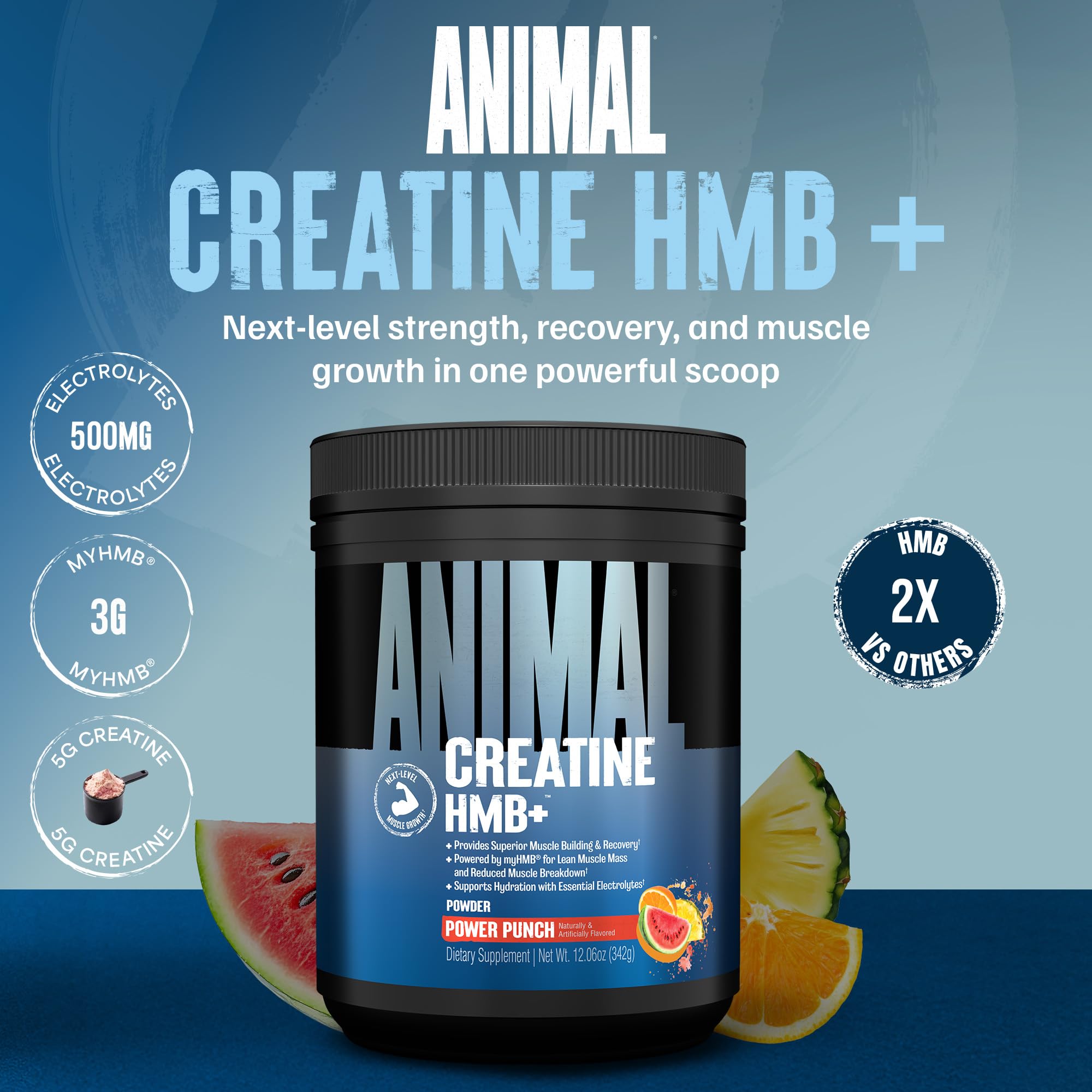 Animal Creatine HMB+ 342g Power Punch back view