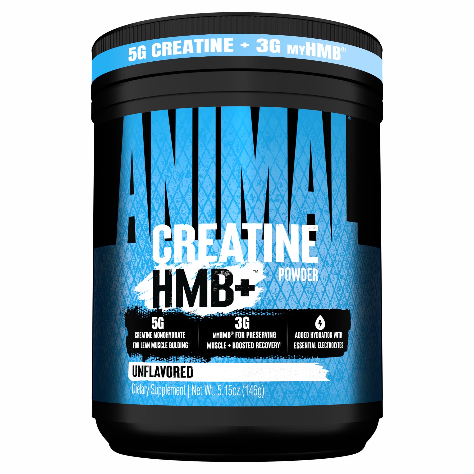 Animal Creatine HMB+ powder front view packaging