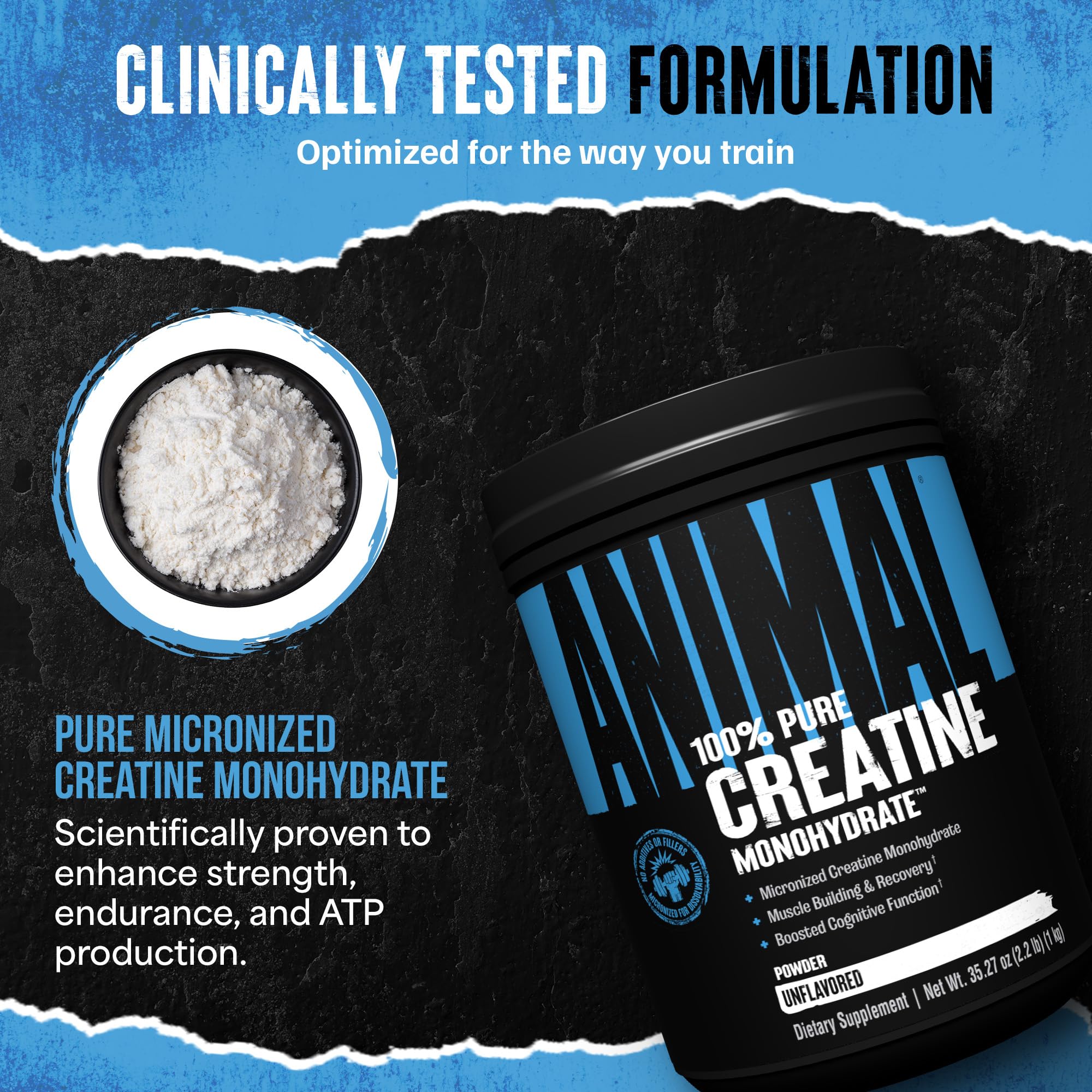 Animal Creatine Monohydrate Powder being mixed in a shaker