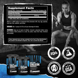 Animal Creatine Monohydrate Powder packaging with gym accessories