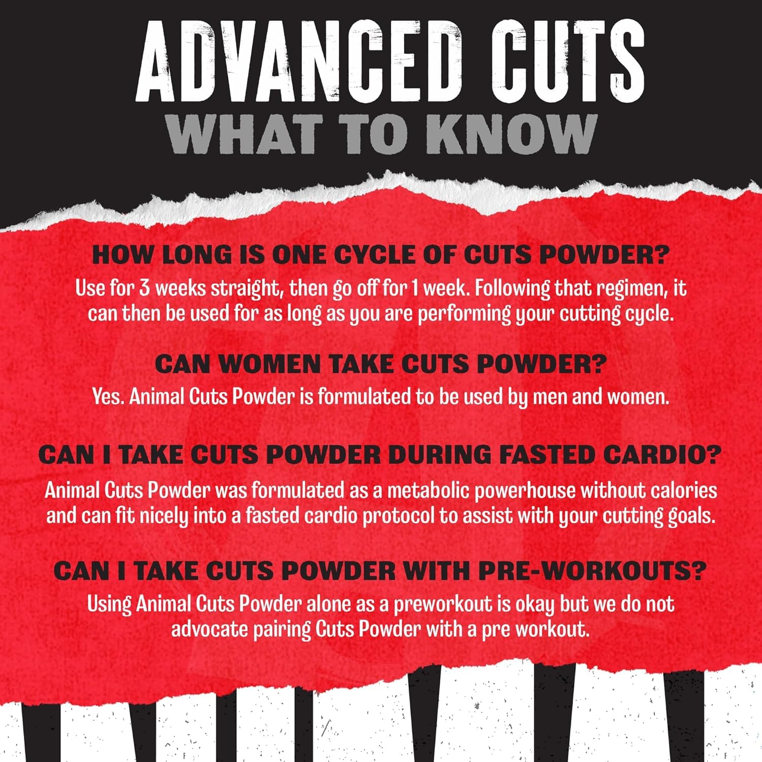 Animal Cuts Fat Burner Supplement 280g ingredients list