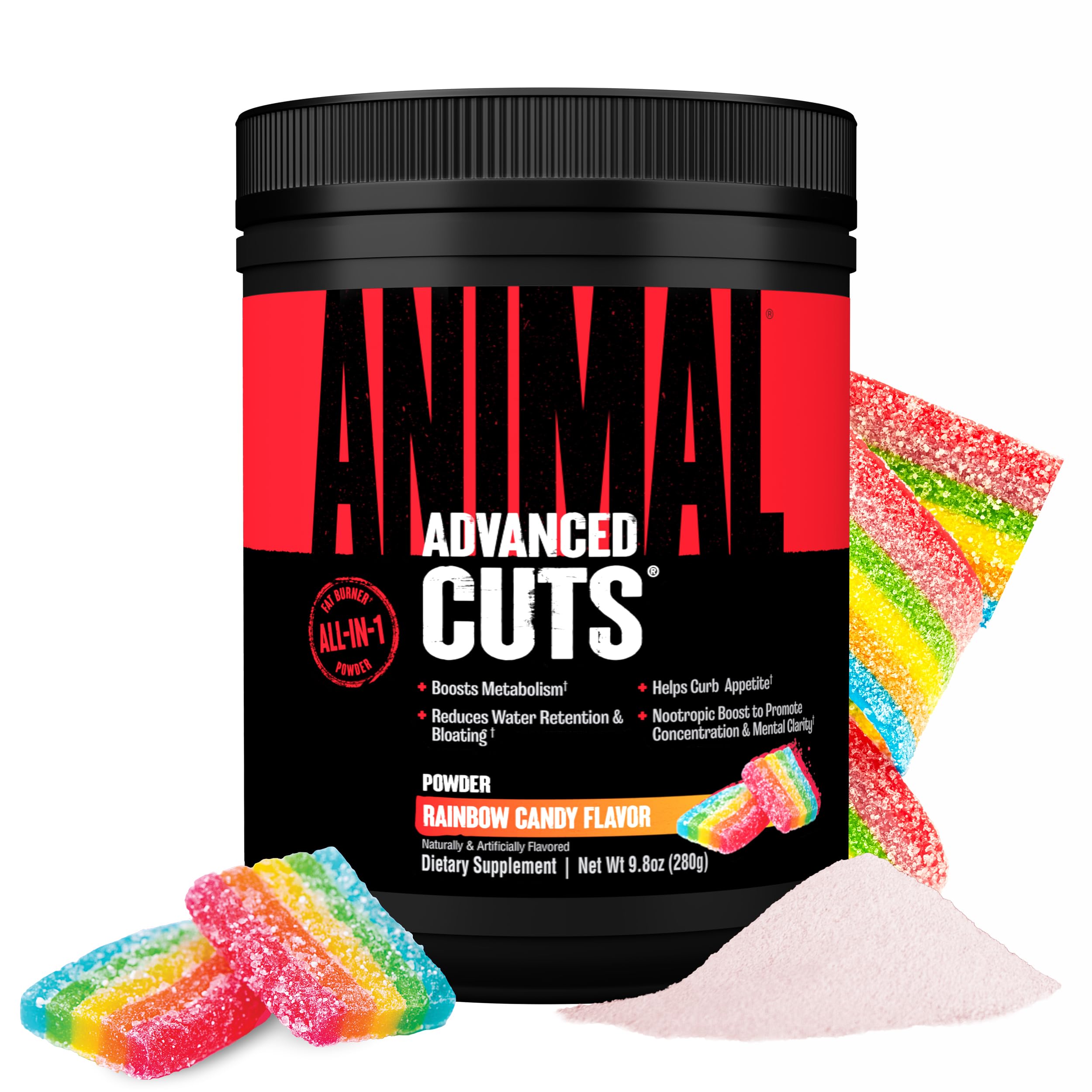 Animal Cuts Fat Burner Supplement 280g Rainbow Candy flavour front view