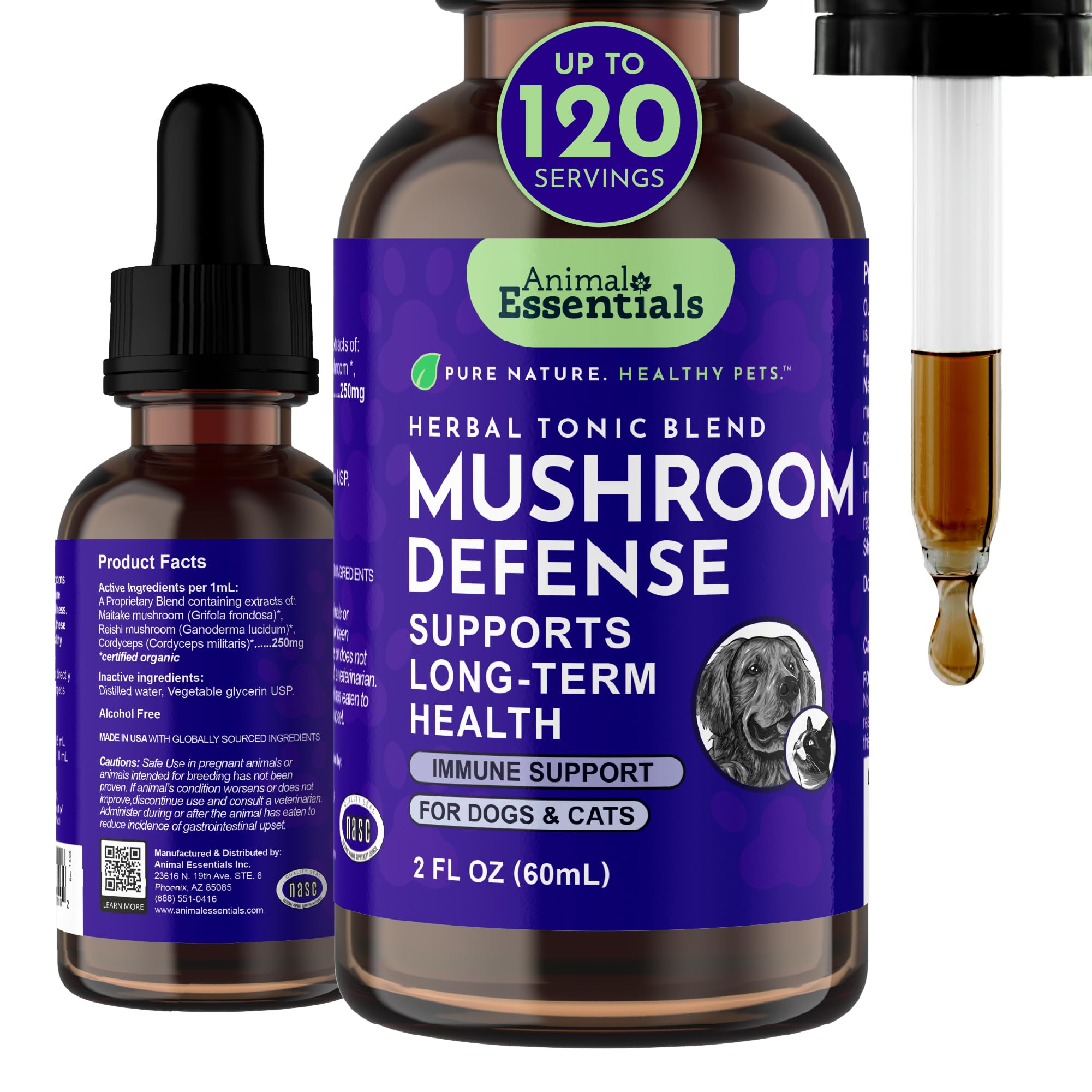 Animal Essentials Herbal Mushroom Tincture 100ml front view