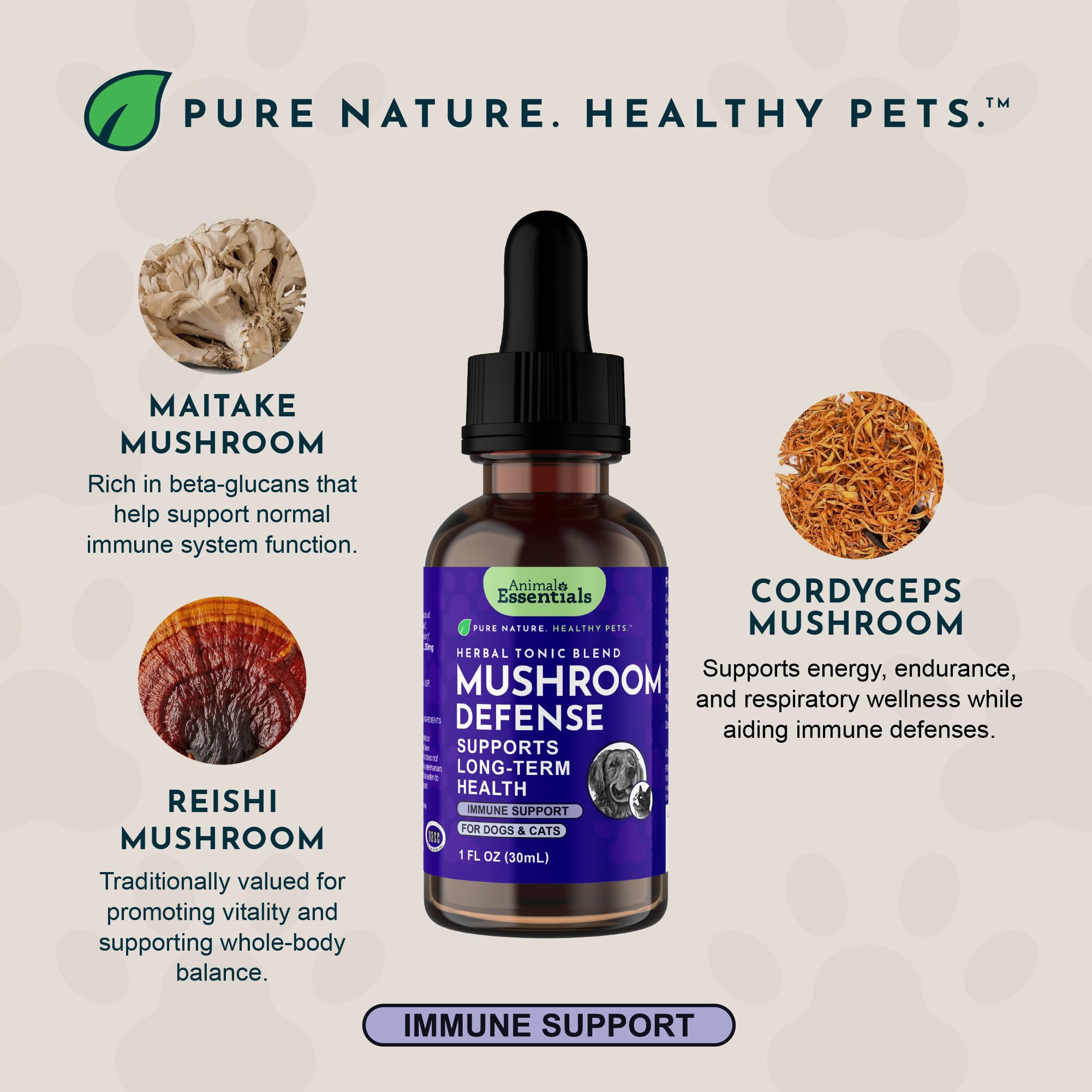 Animal Essentials Herbal Mushroom Tincture ingredients list