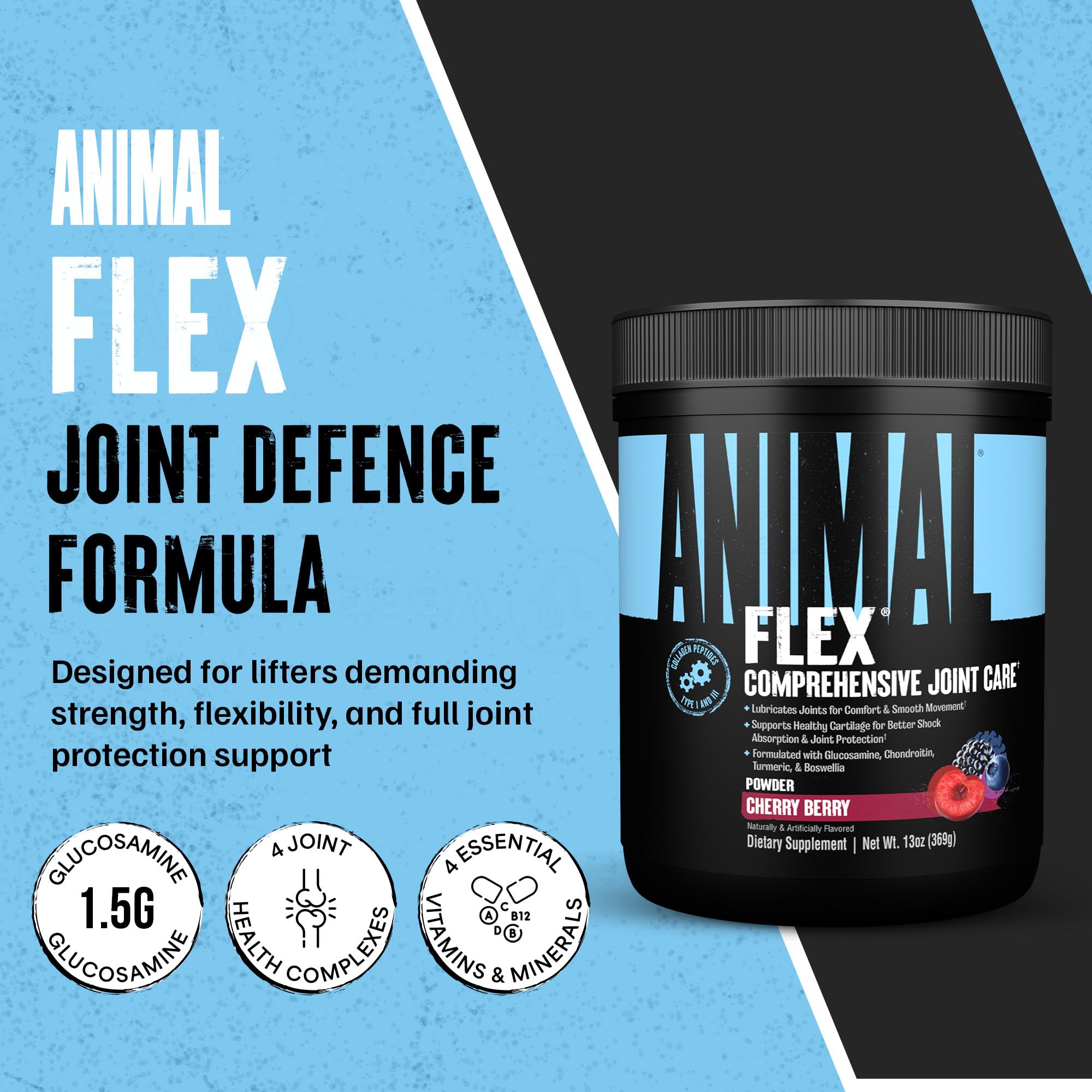 Animal Flex Joint Support Supplement 363g powder back view