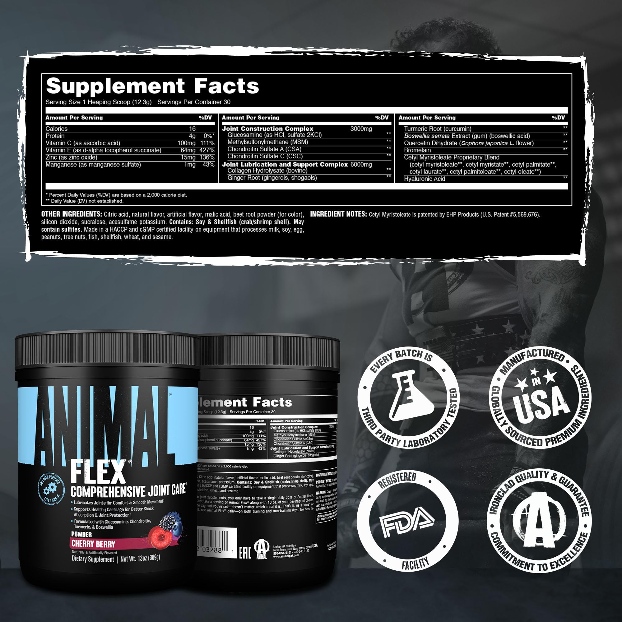 Animal Flex Joint Support Supplement 363g powder lifestyle scene
