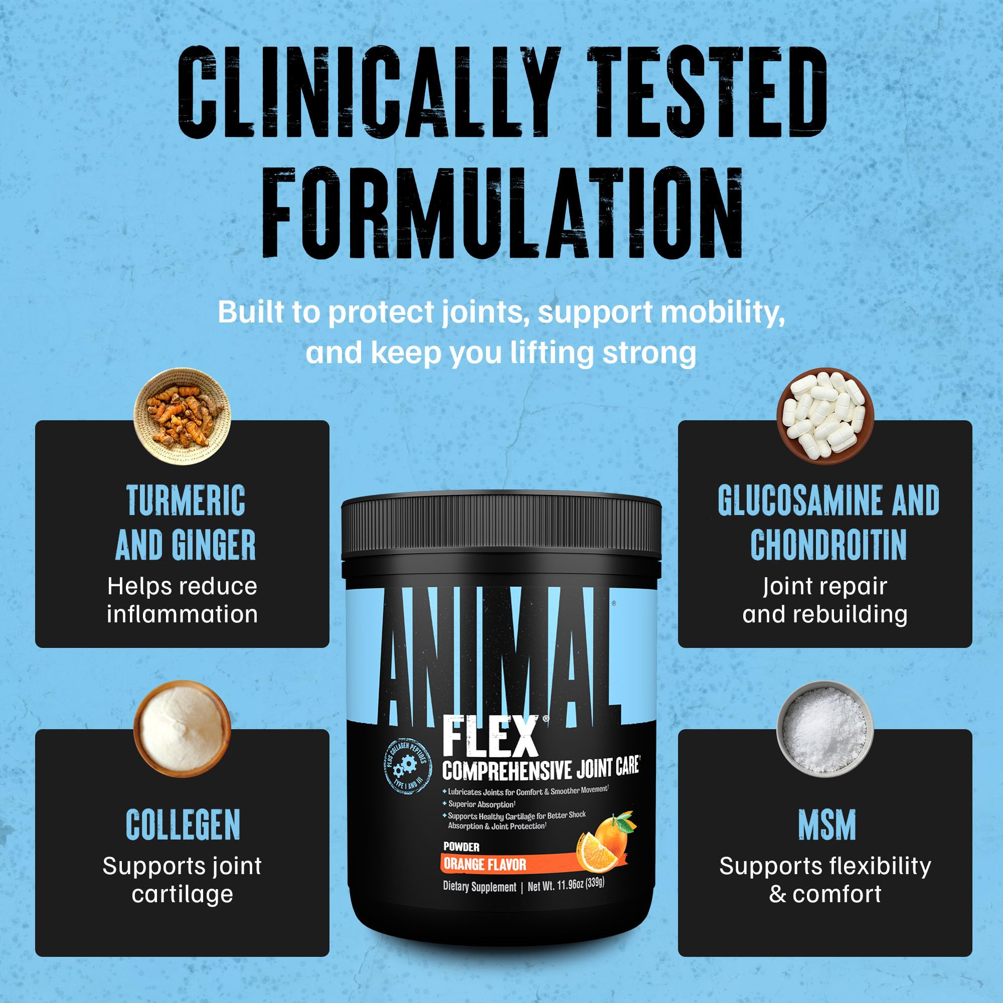 Animal Flex Joint Support Supplement 454g nutritional information