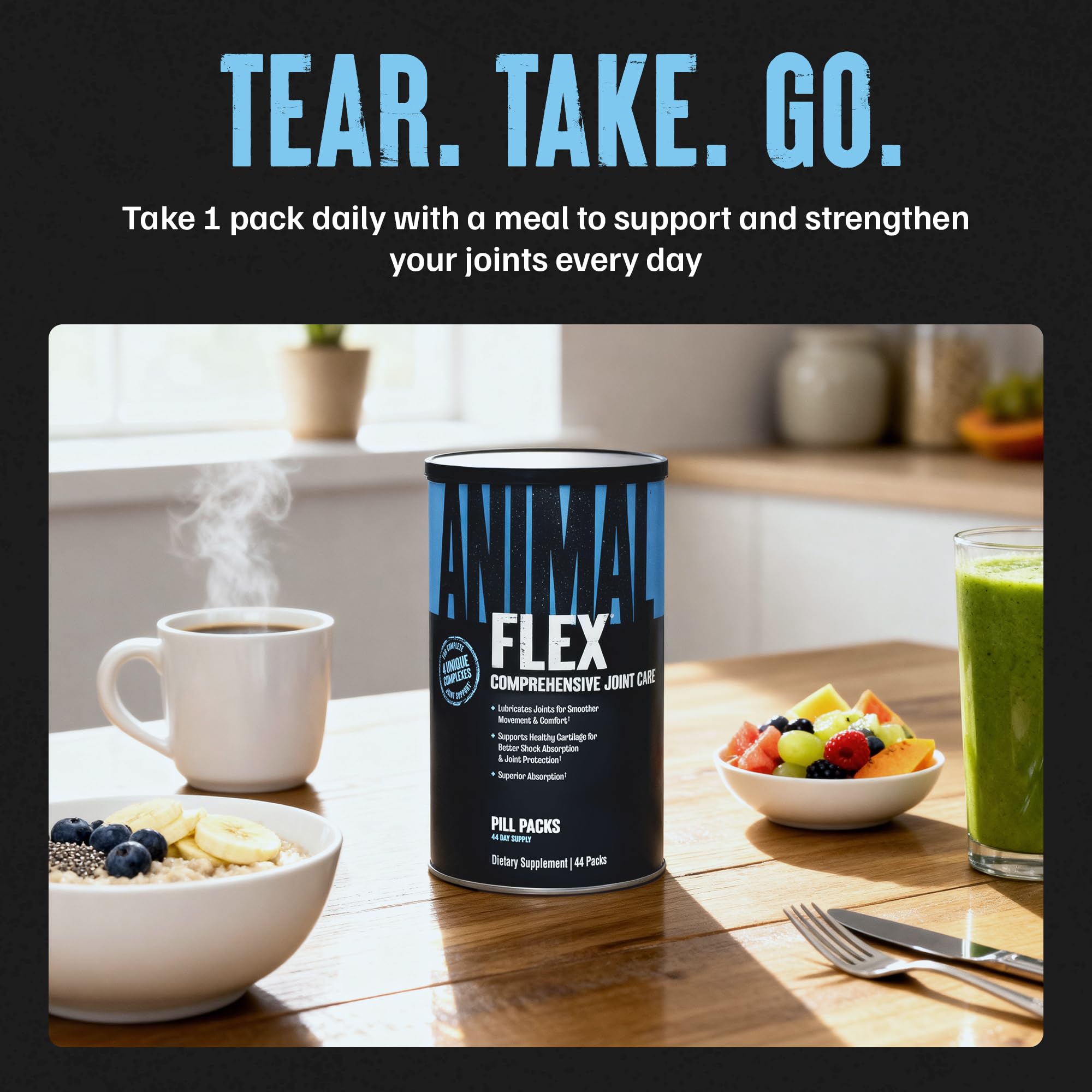 Animal Flex Joint Support Supplement lifestyle scene with active athlete