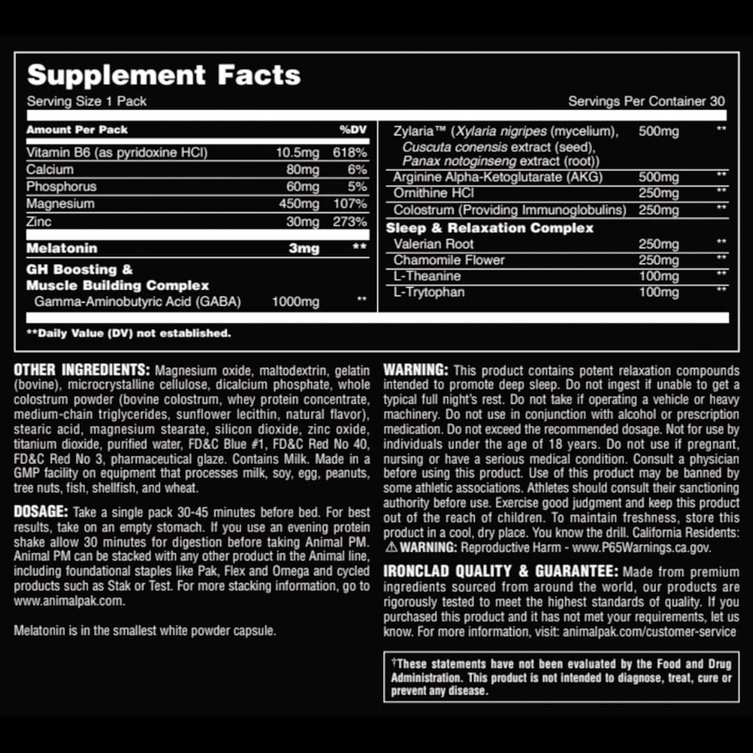 Animal PM Sleep Supplement container with capsules
