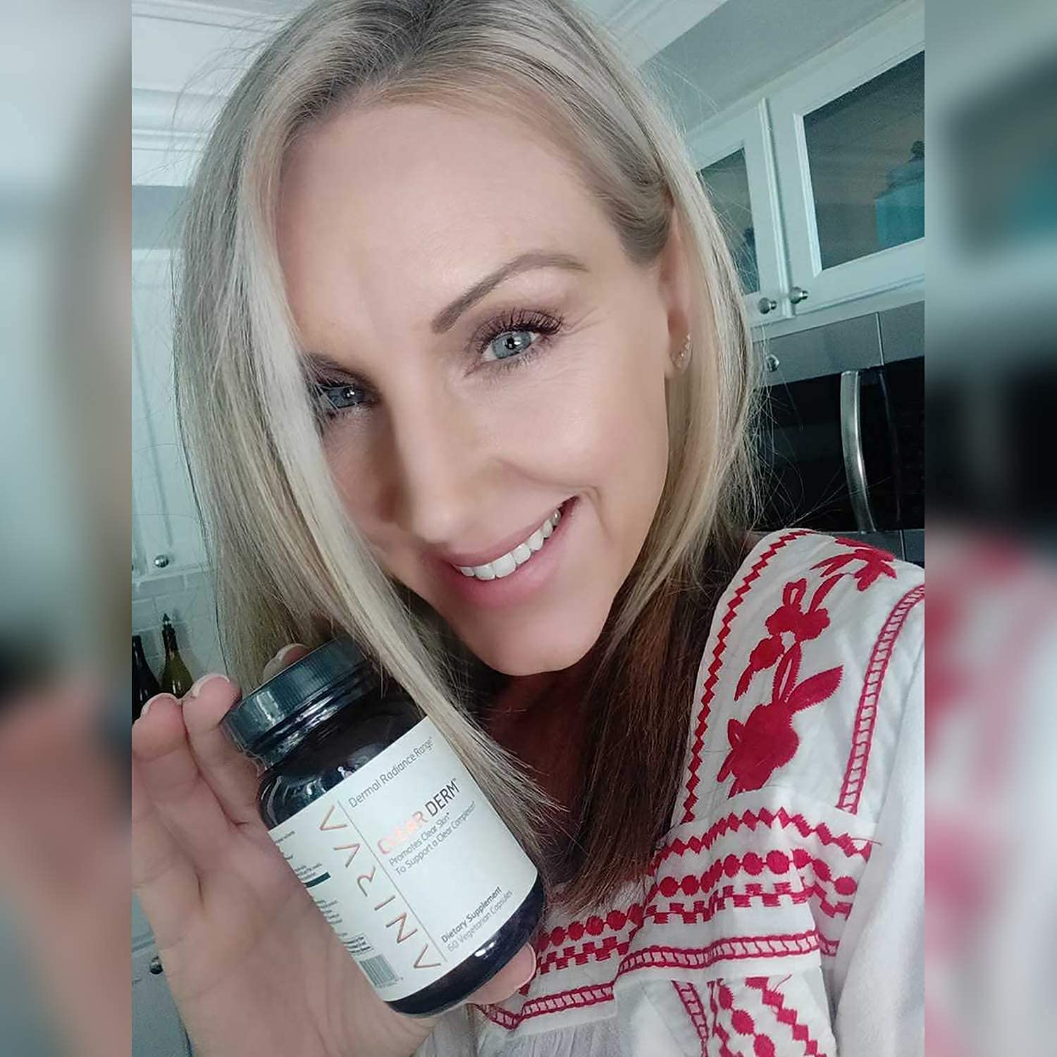 ANIRVA ClearDerm Acne Supplements packaging with nutrition facts