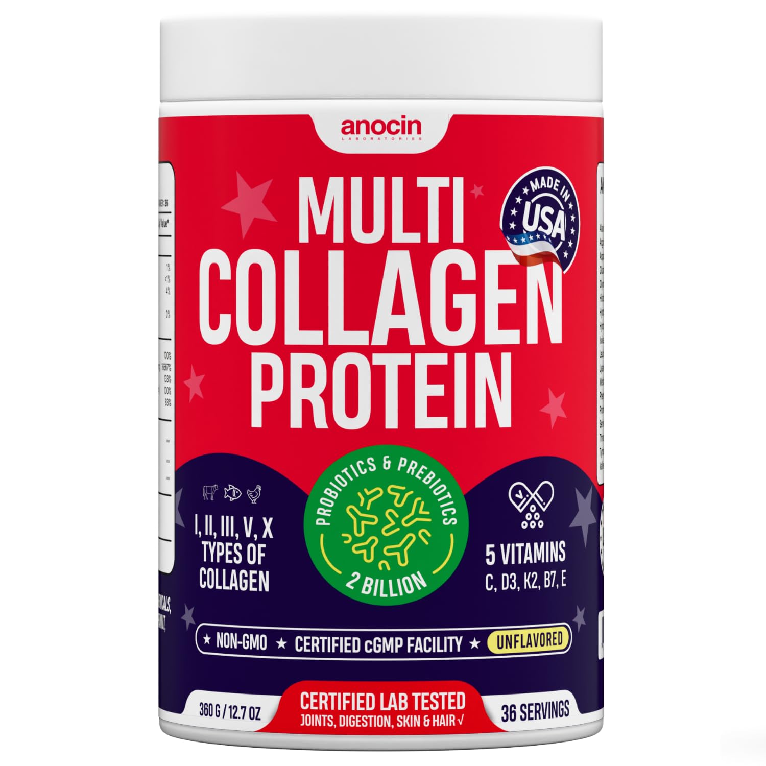 anocin Multi Collagen Powder 449g front view