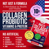 anocin Multi Collagen Powder 449g in a glass of water