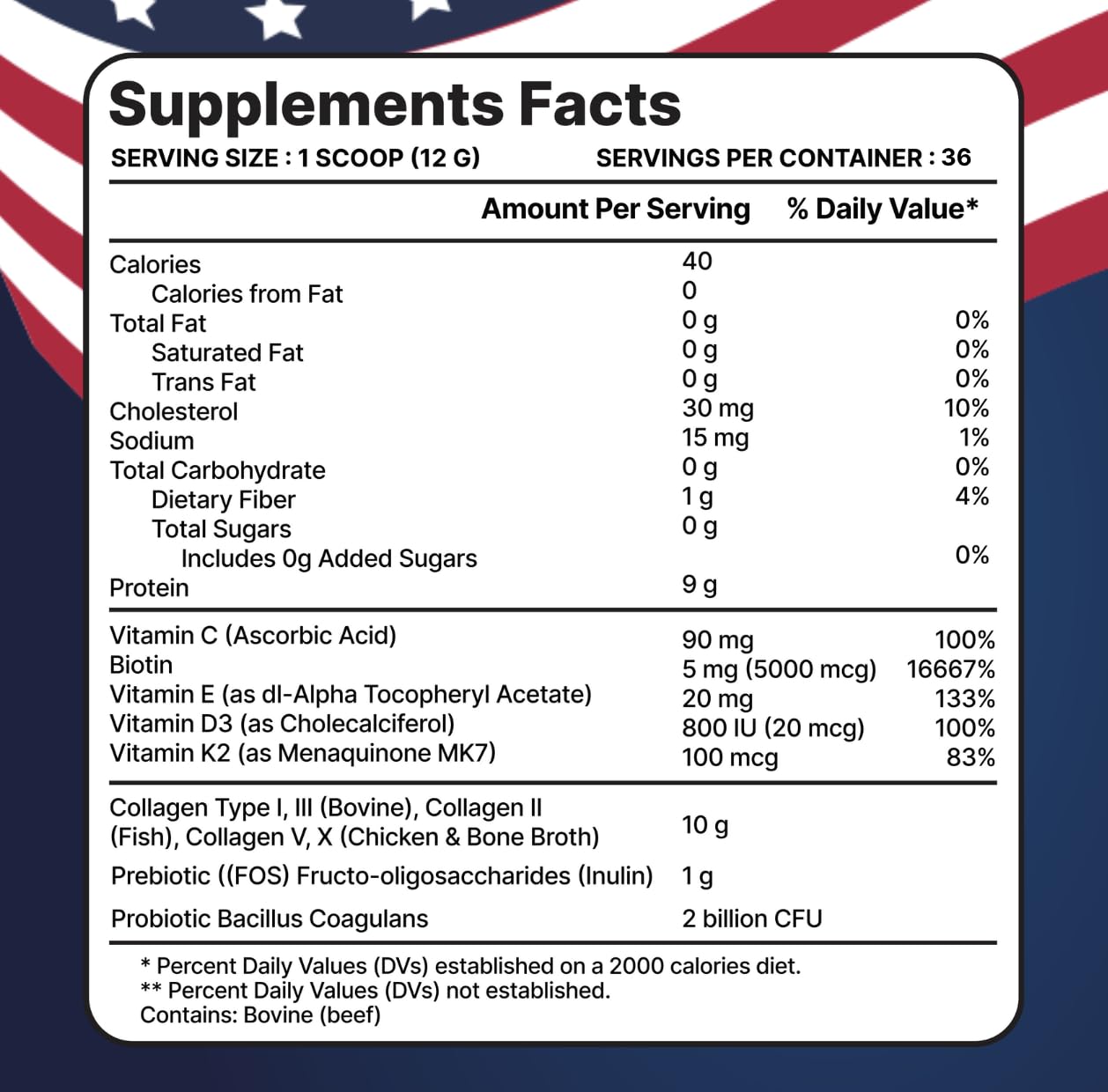 anocin Multi Collagen Powder 449g mixed in a smoothie