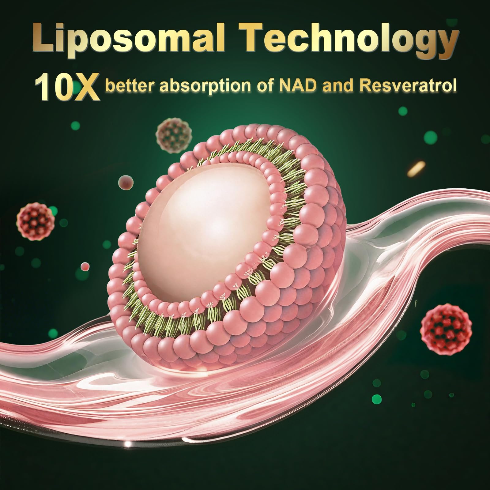 ANPOMER Liposomal NAD+ Supplement 600mg liquid stick pack open