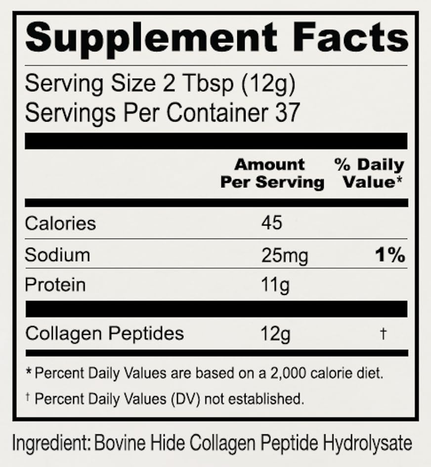 Anthony's Collagen Peptide Hydrolysate 454g back view