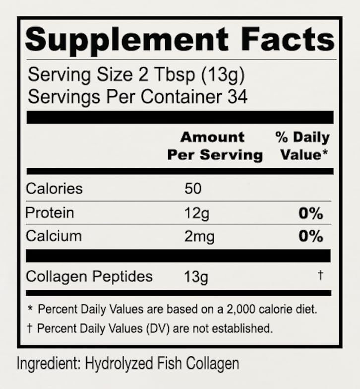 Anthony's Hydrolyzed Fish Collagen 454g back view