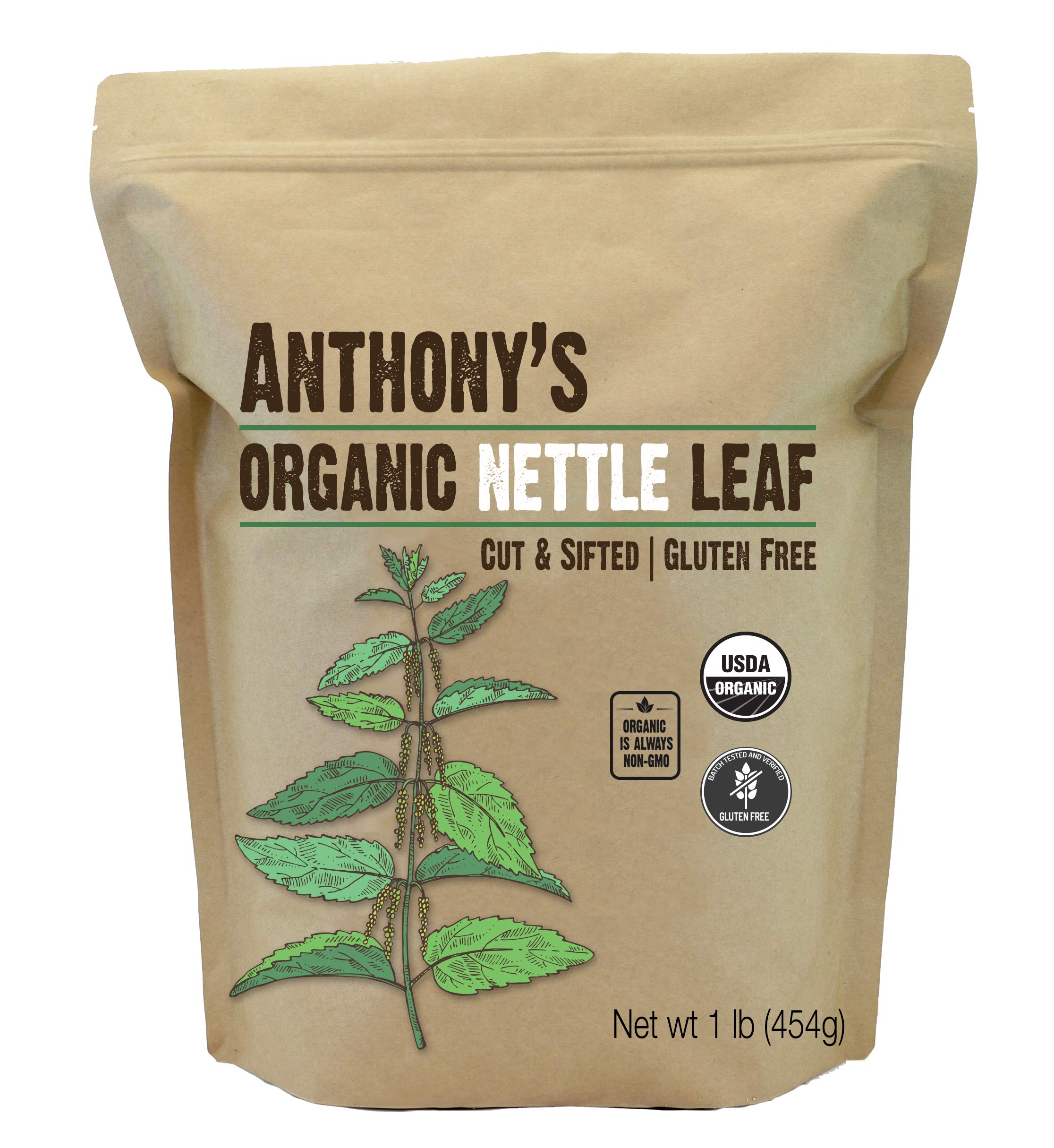 Anthony's Organic Nettle Leaves 454g front view packaging