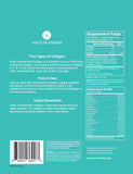 Antler Farms Multi Collagen Protein Powder back view with nutritional information
