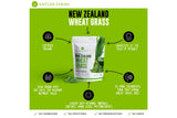 Antler Farms Wheat Grass Powder 200g lifestyle scene with fresh ingredients