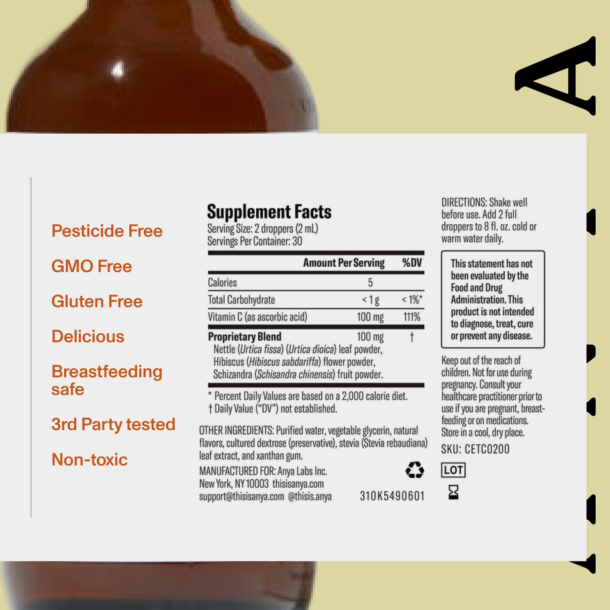 ANYA use Drops Vitamin C 150g with pomegranate