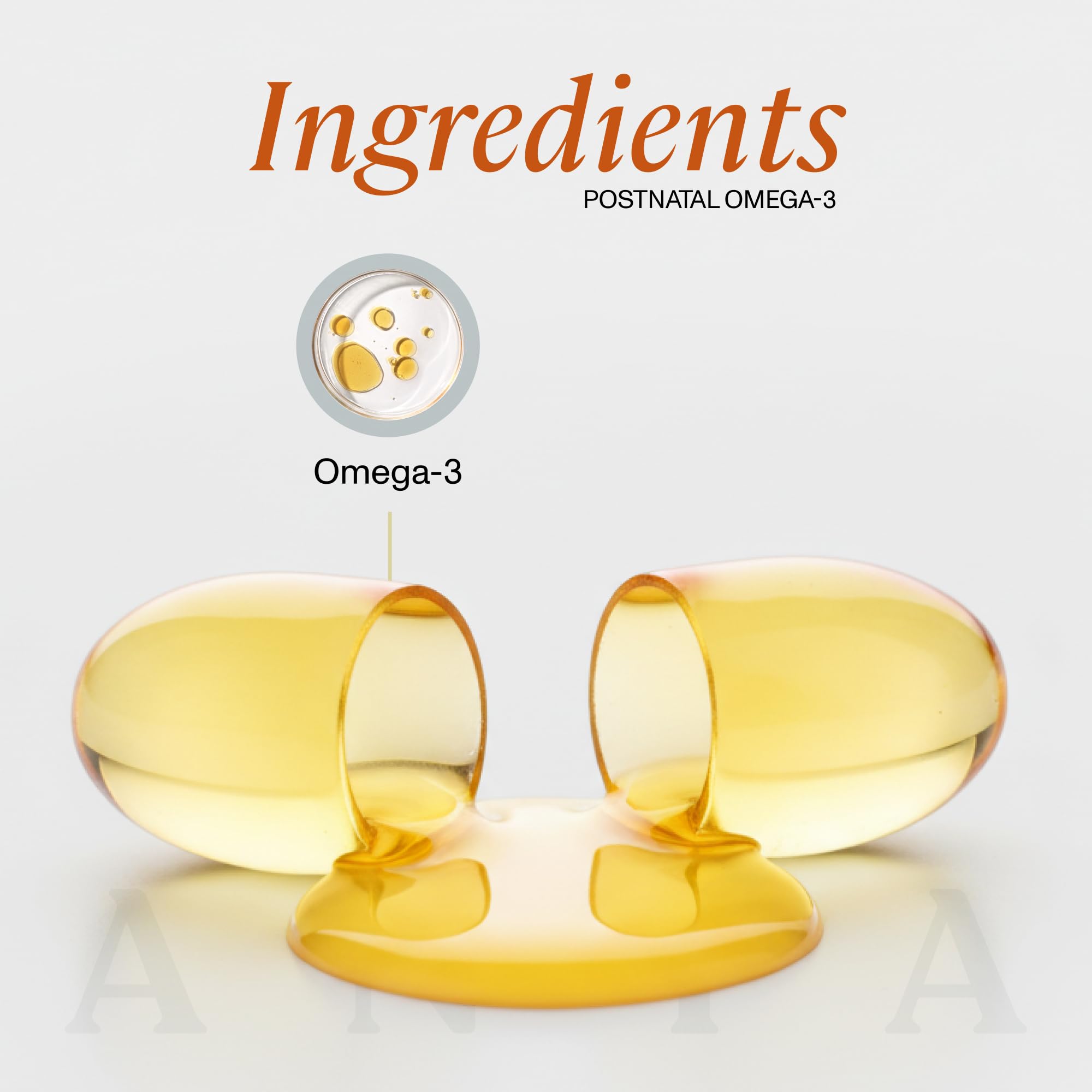 ANYA Vegan Omega-3 Prenatal Vitamins bottle top view