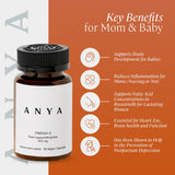 ANYA Vegan Omega-3 Prenatal Vitamins softgel in hand