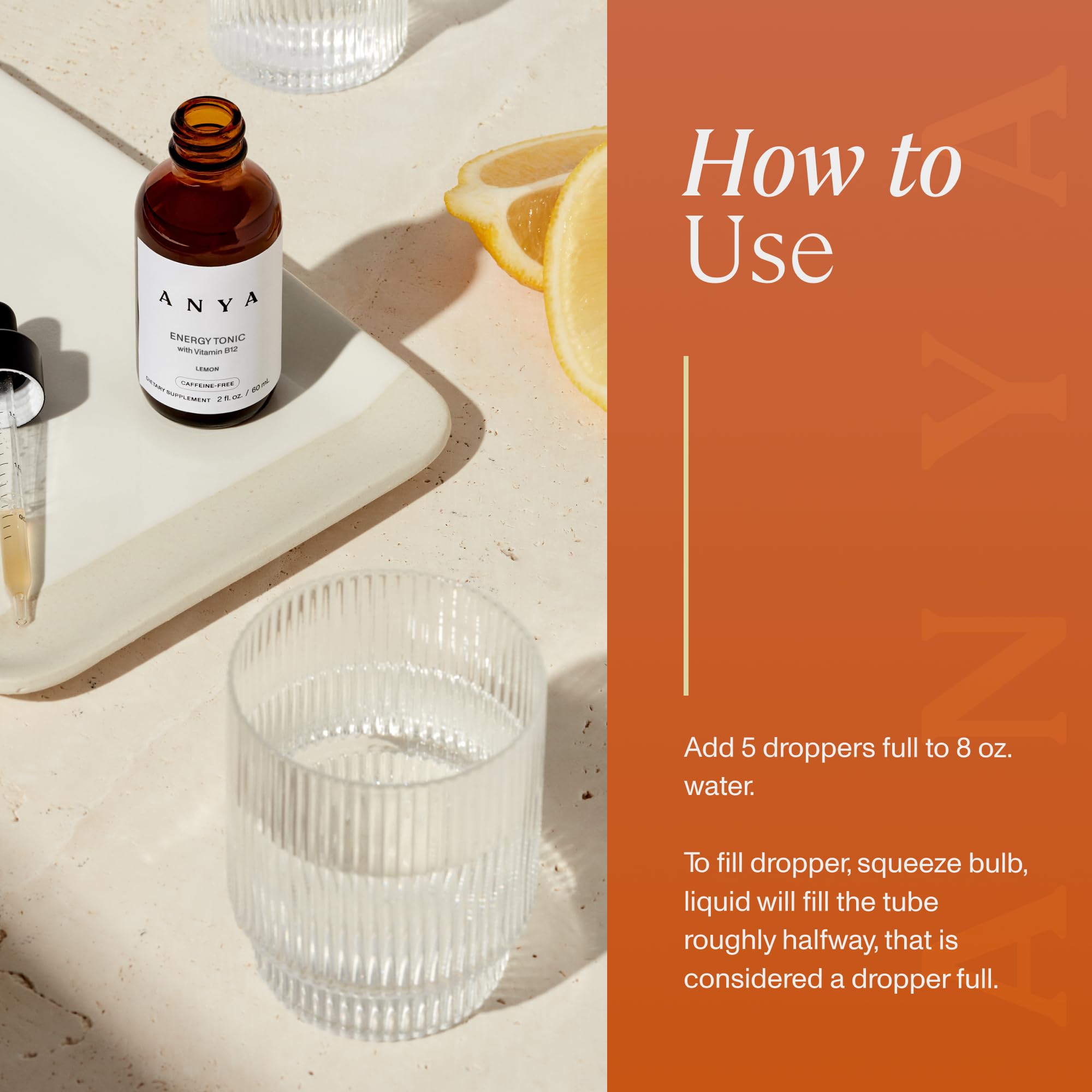 ANYA Vitamin B12 Energy Drops on a kitchen counter