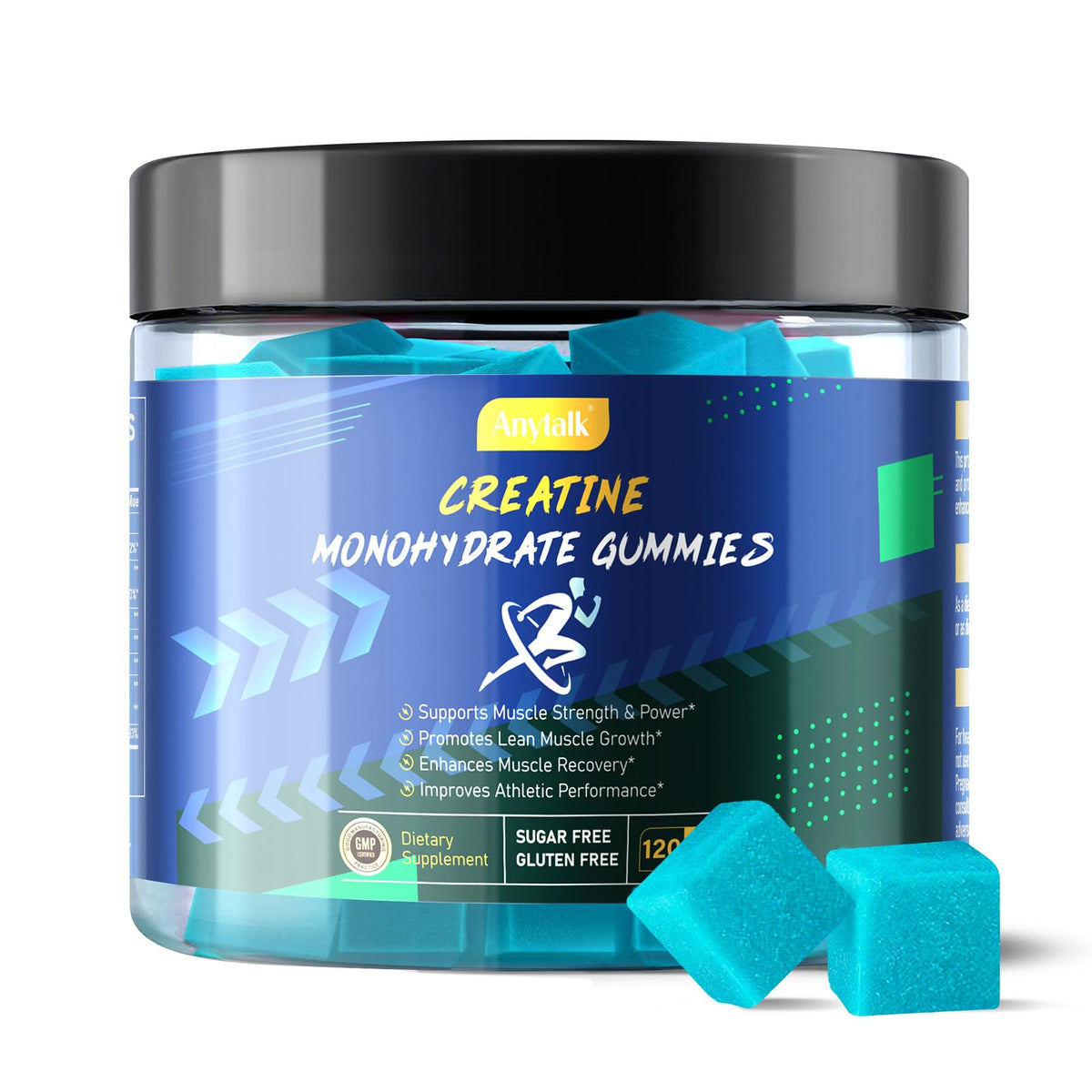 ANYTALK Creatine Monohydrate Gummies front view with packaging