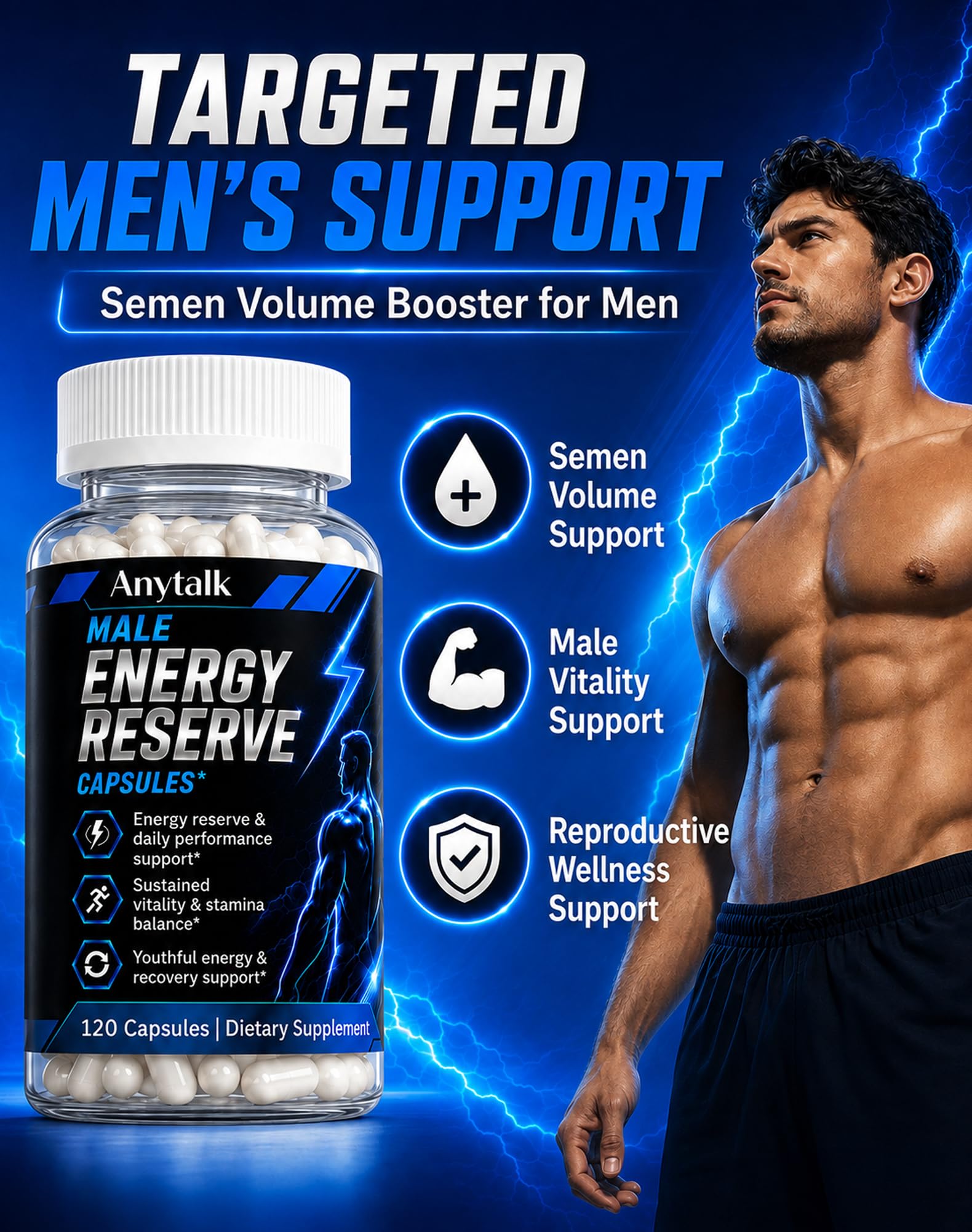 ANYTALK Semen Volume support 120 capsules side view