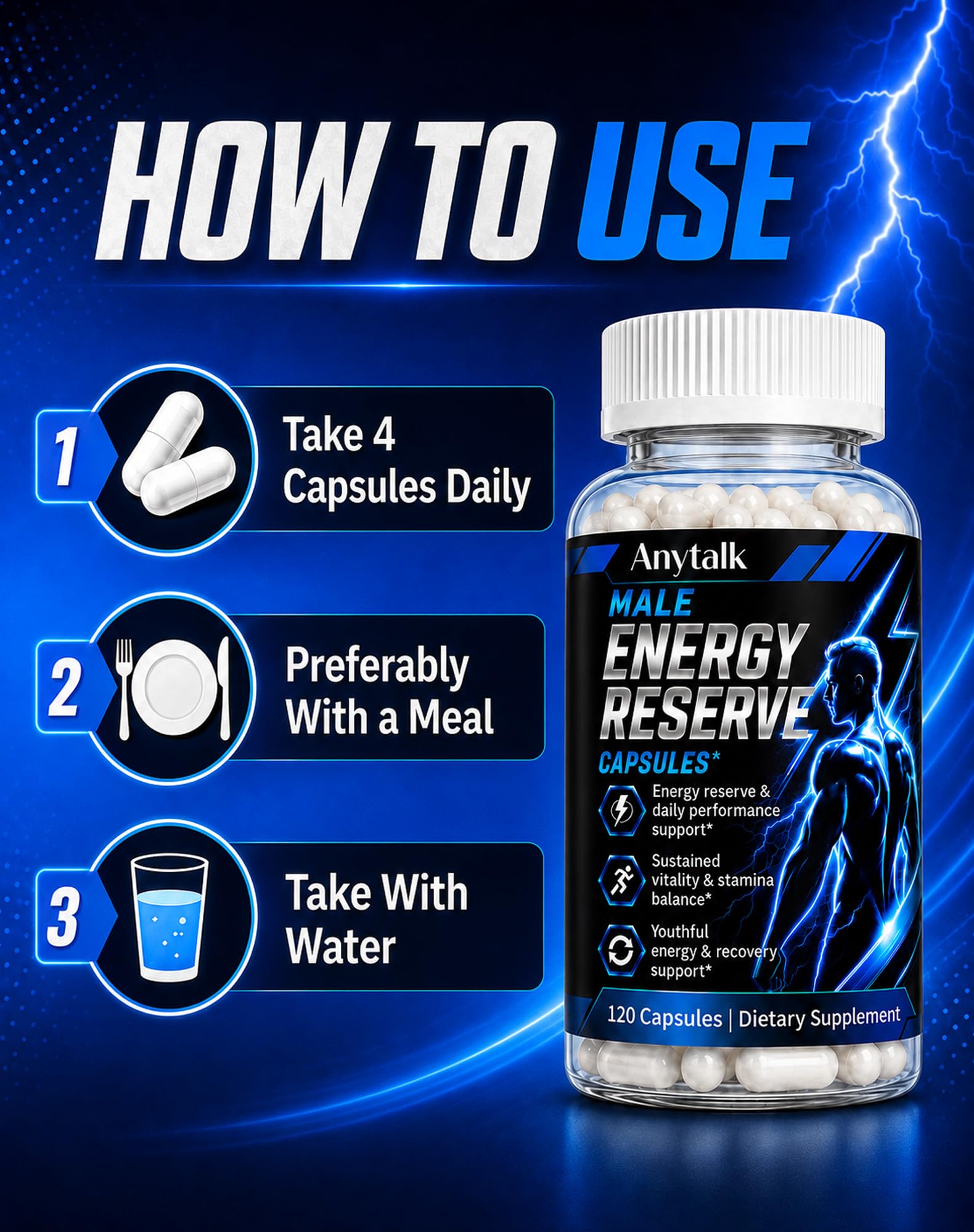 ANYTALK Semen Volume support capsules in a hand