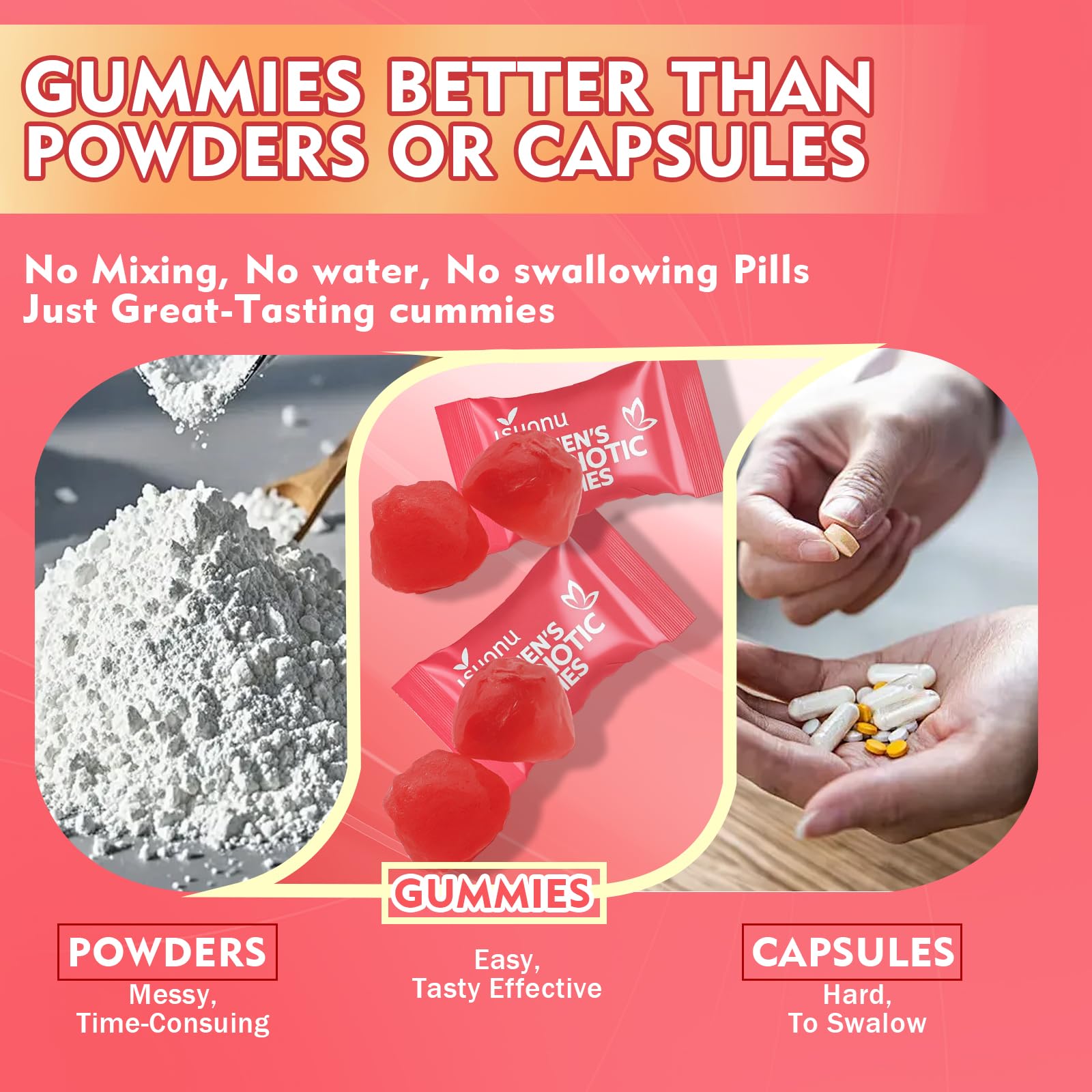 AOLBSPD Feminine Balance Gummies on a wooden table