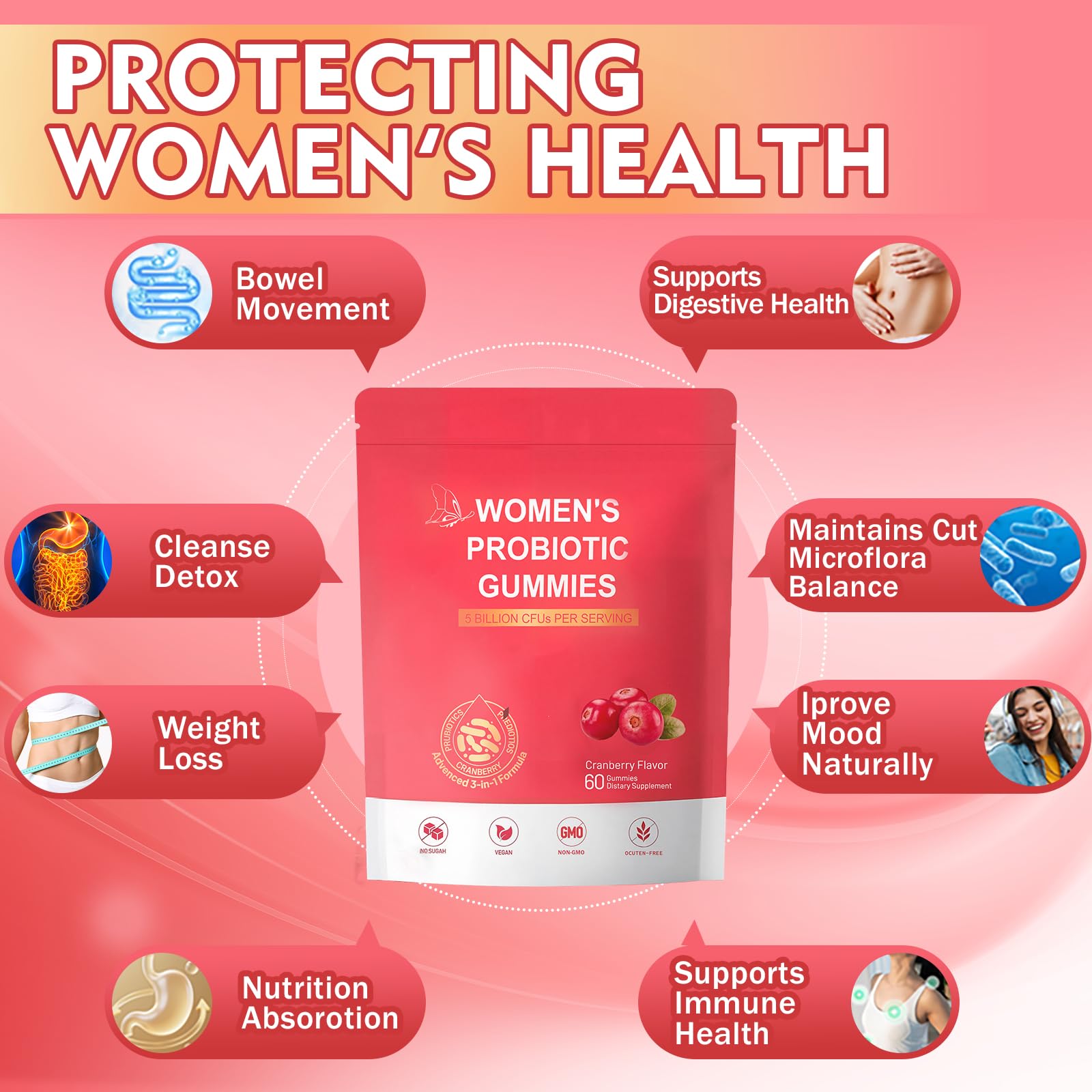 AOLBSPD Feminine Balance Gummies packaging side view