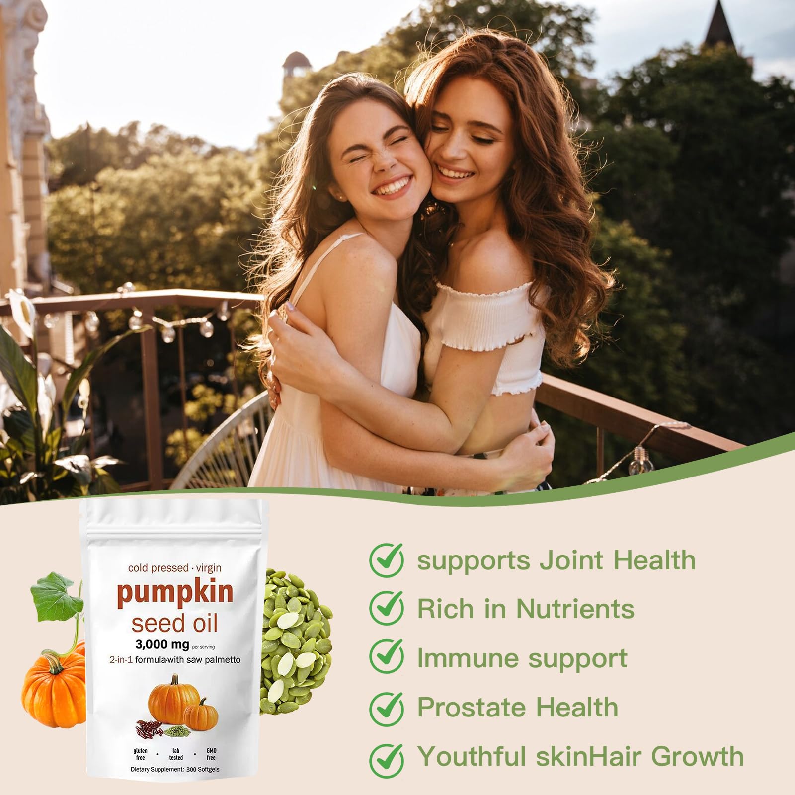AOLBSPD Pumpkin Seed Oil softgels lifestyle scene