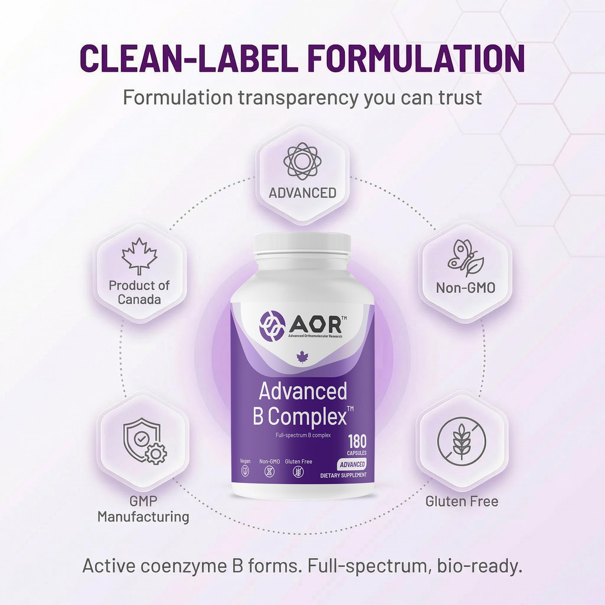 AOR Advanced B Complex 1000mcg B12 ingredients list