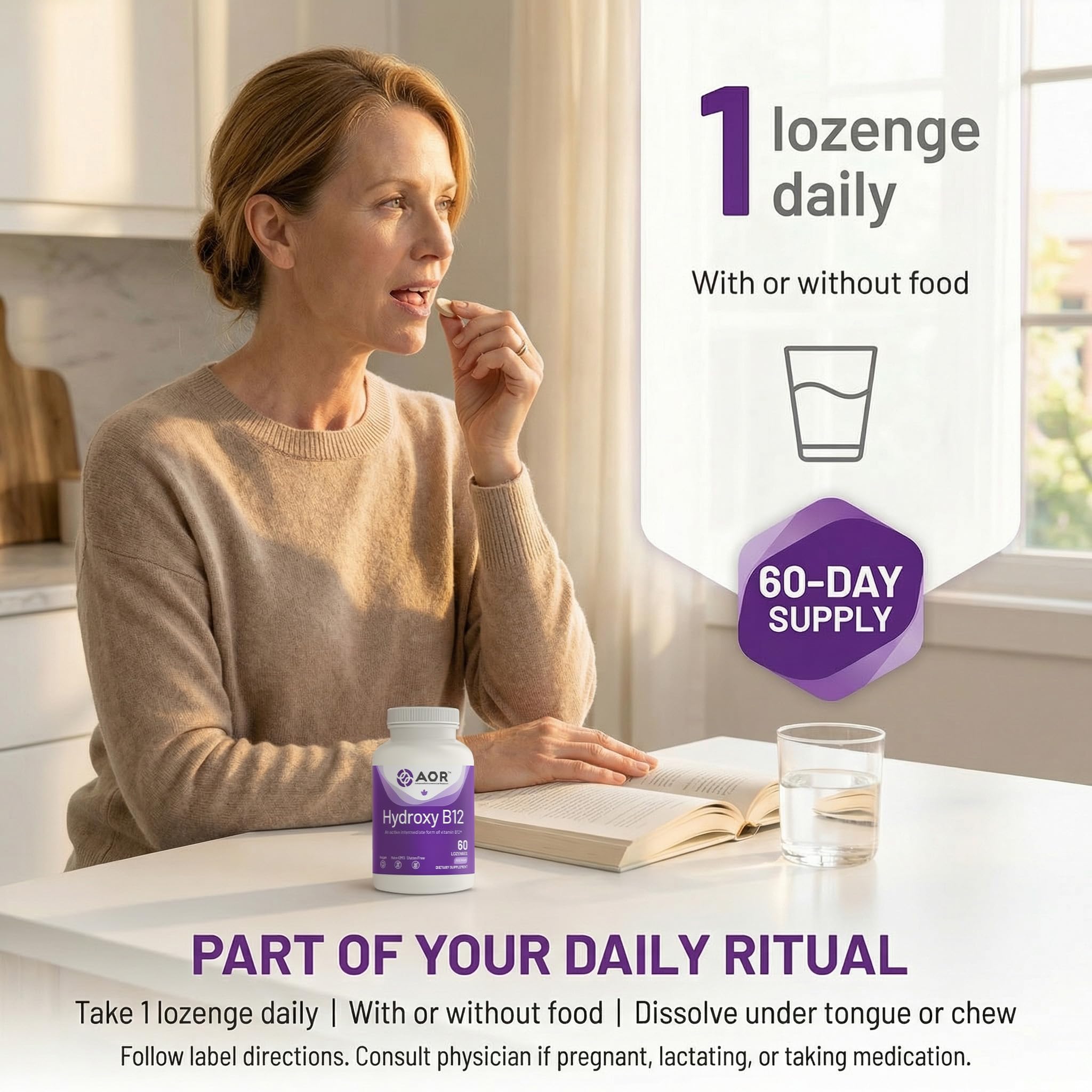 AOR Hydroxy B12 Lozenge ingredients list