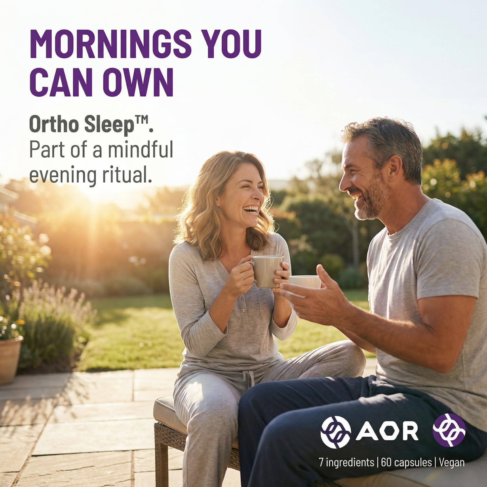 AOR Ortho Sleep Capsules bottle on a wooden table