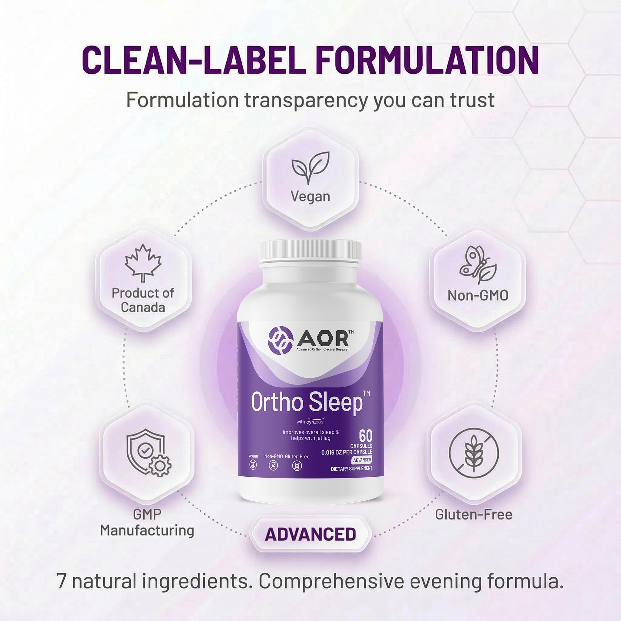 AOR Ortho Sleep Capsules displayed with travel accessories