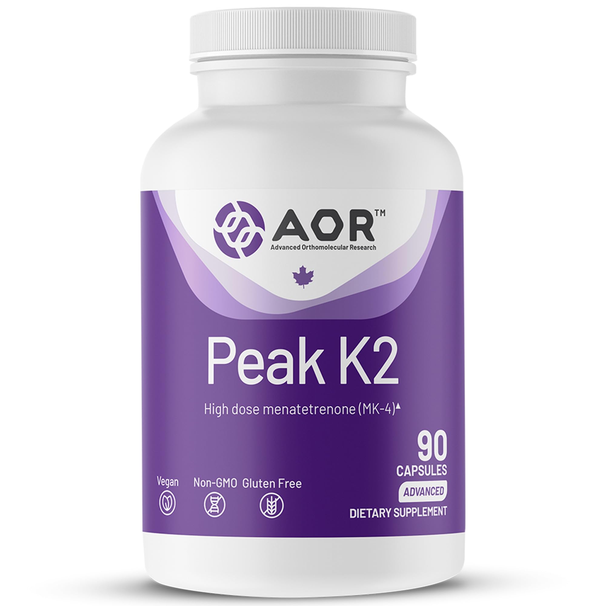 AOR Peak K2 Multivitamin 15mg Vitamin K2 MK-4 front view
