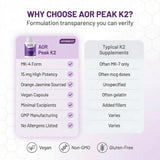 AOR Peak K2 Multivitamin in an organised supplement drawer