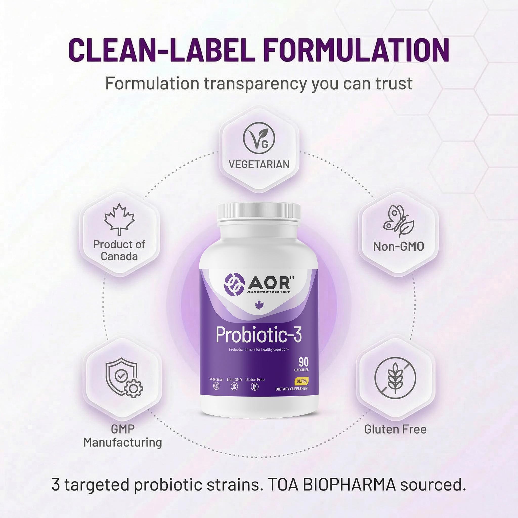 AOR Probiotic 3 Multivitamin Supplement 68g ingredients list