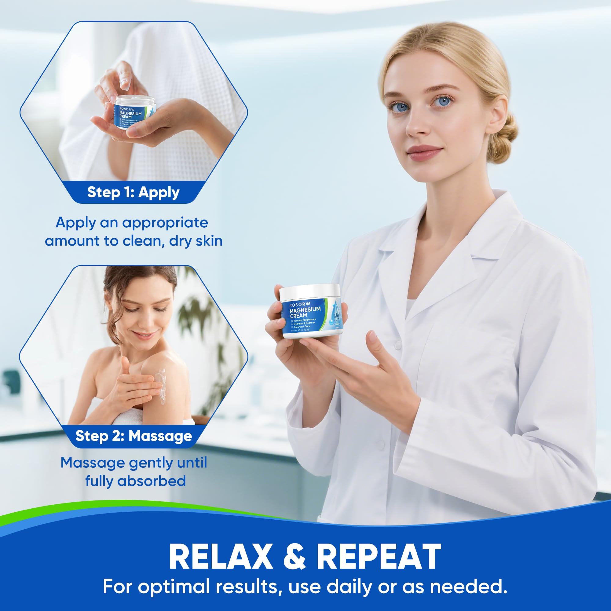 AOSORW Magnesium Cream 191g lifestyle scene